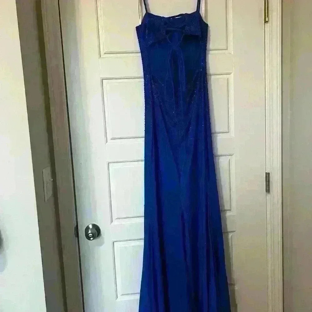 royal blue cinderella divine prom dress size 6 - Picture 10 of 14